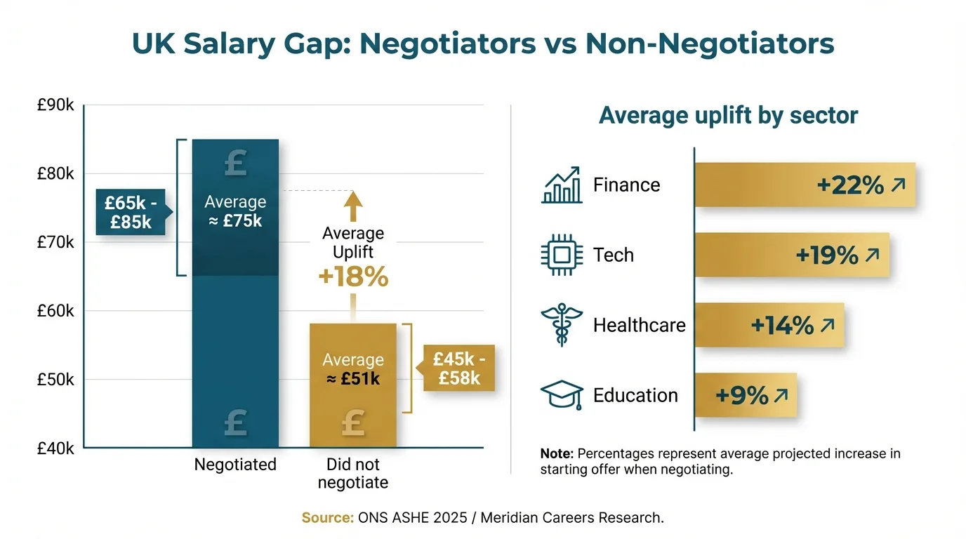 UK salary benchmark analysis — ONS ASHE data and career trajectory research.